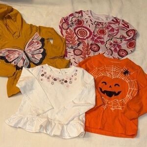 Set of 4 Girls’ Long Sleeve Tees